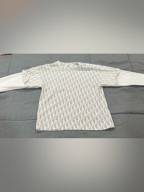 Dior Kids Off-White Monogram Short Sleeve Tee